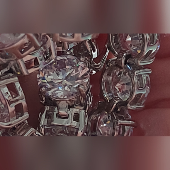 Diamond Tennis Bracelet, Gloria 68 Carats, Gra Certified 925 - Picture 6 of 16